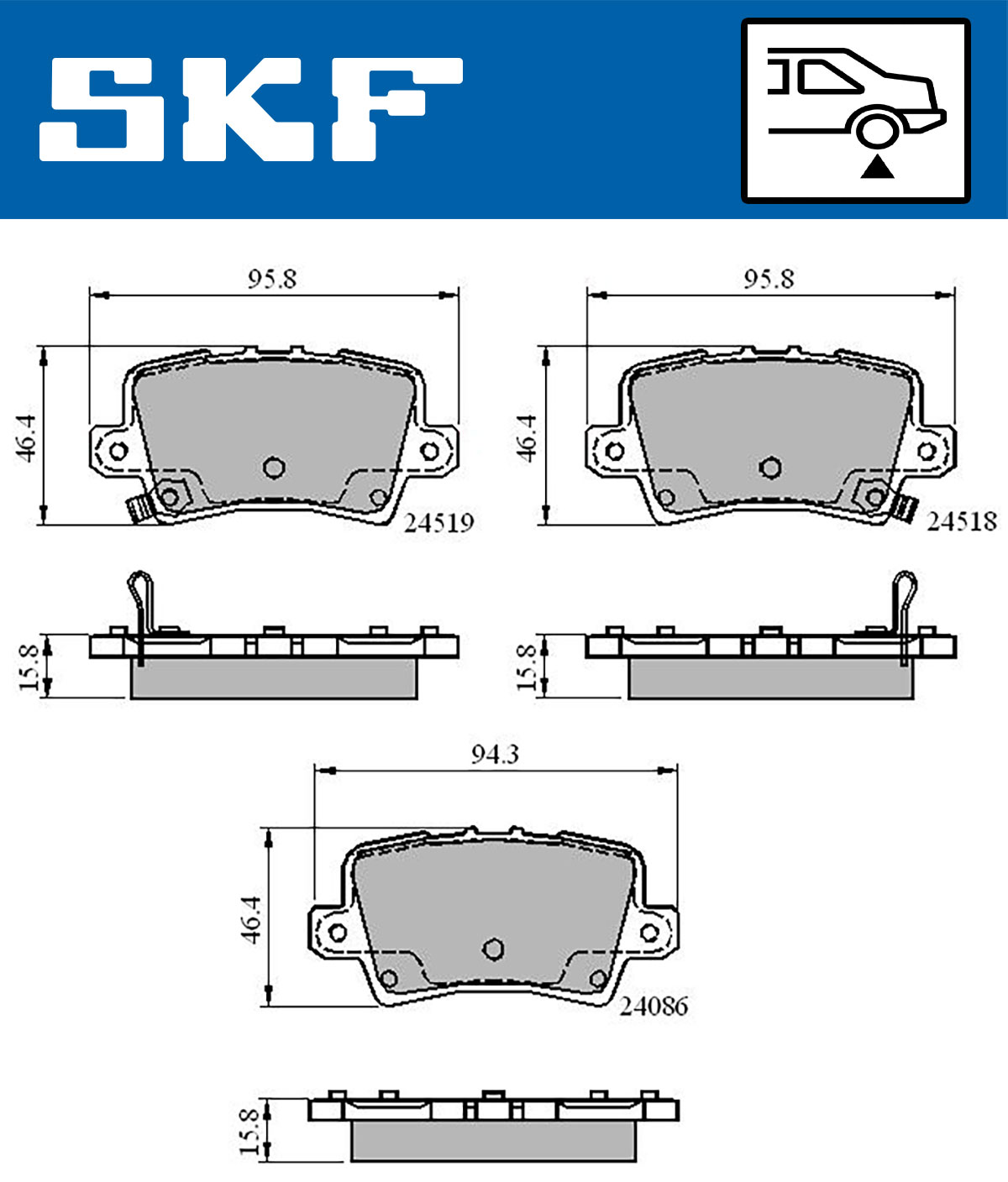 Set placute frana,frana disc VKBP 90187 A SKF